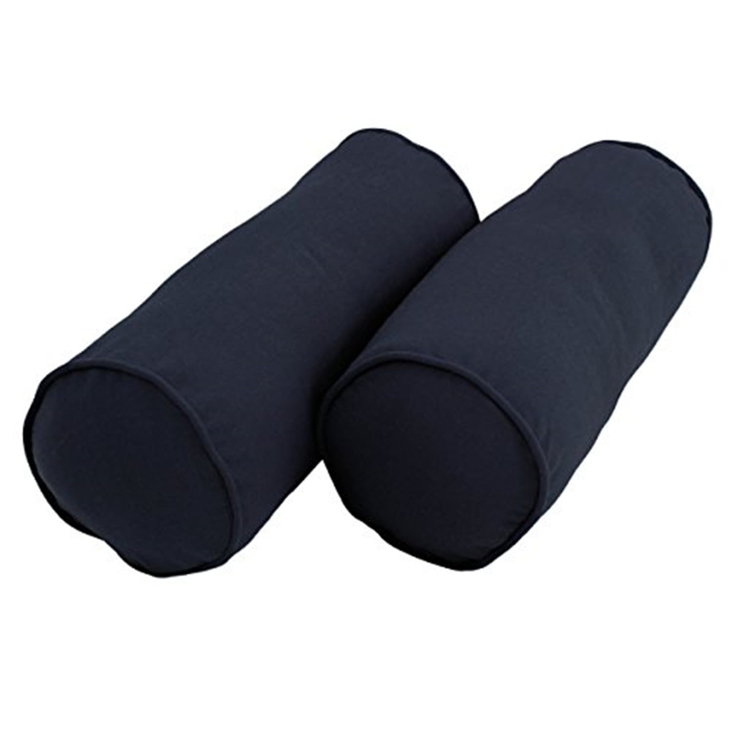 Blazing Needles 20-inch by 8-inch Double-corded Solid Twill Bolster Pillows with Inserts (Set of 2)-Style:Emerald