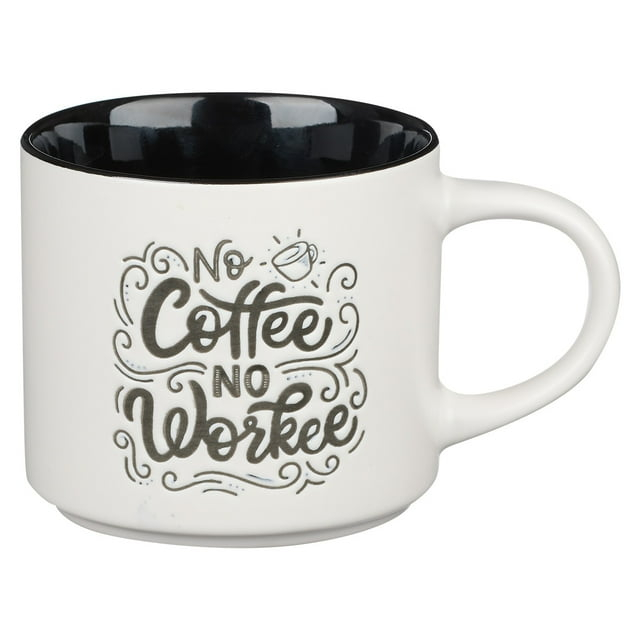 Bless Your Soul XL White Coffee Mug No Coffee No Workee, Funny Birthday Gifts for Women/Men, Office Co-worker Boss Lady Mug, Retro-Inspired Designs - 15oz Cup