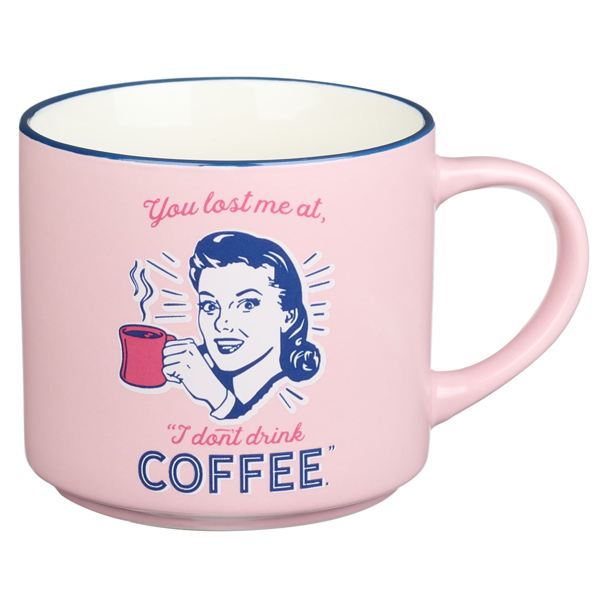 Bless Your Soul XL Pink Coffee Mug You Lost Me At No Coffee, Funny Birthday Gifts for Women, Mom, Co-worker Boss, Retro-Inspired Designs - 15oz Cup