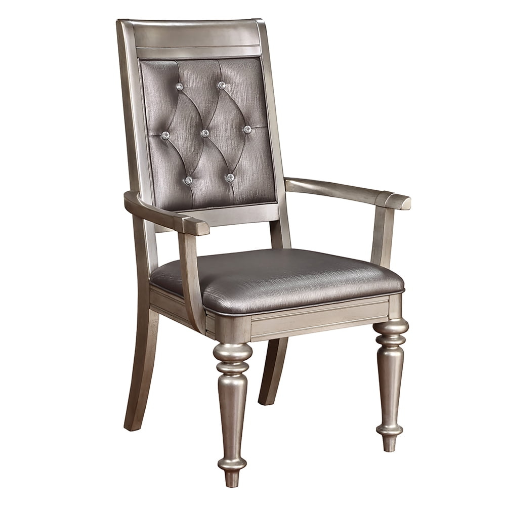Coaster Danette Tufted Faux Leather Dining Chairs in Gray