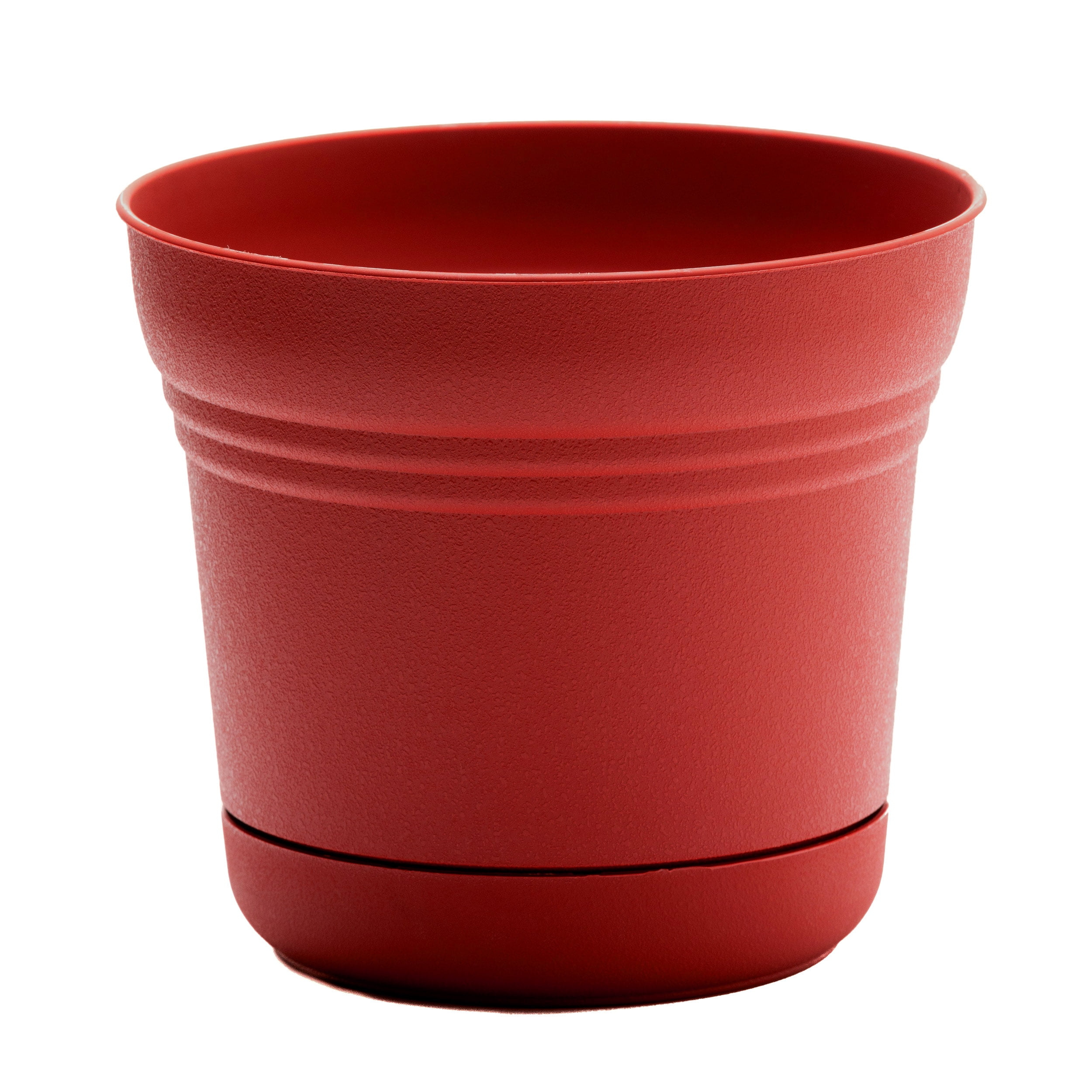 Bloem Saturn 8.5 in. H X 10 in. D Plastic Planter Burnt Red