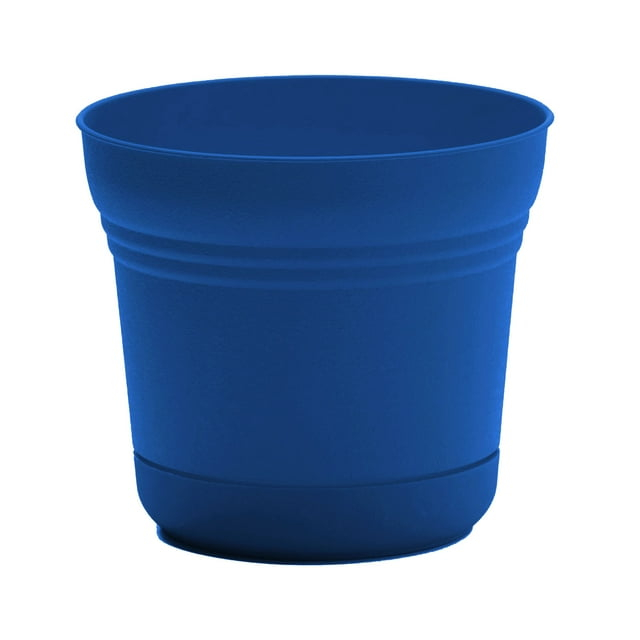 Bloem Saturn 12 in. D Plastic Planter Blue
