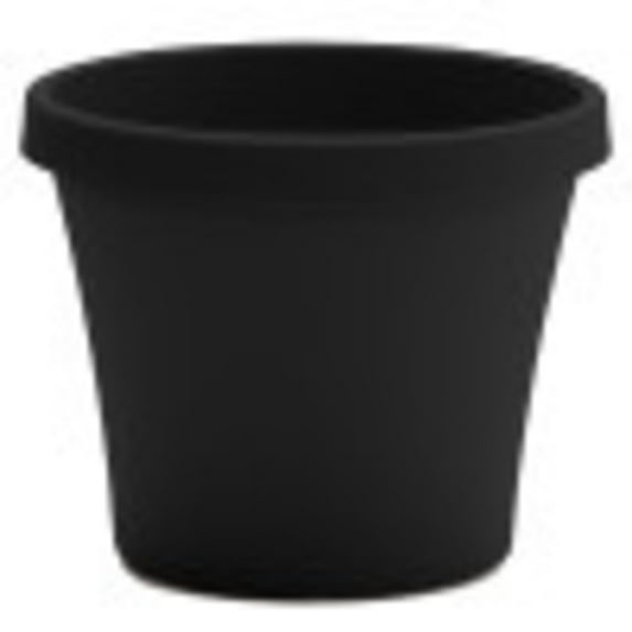 Bloem 14-in Terra Round Resin Planter - Black (Saucer Not Included)