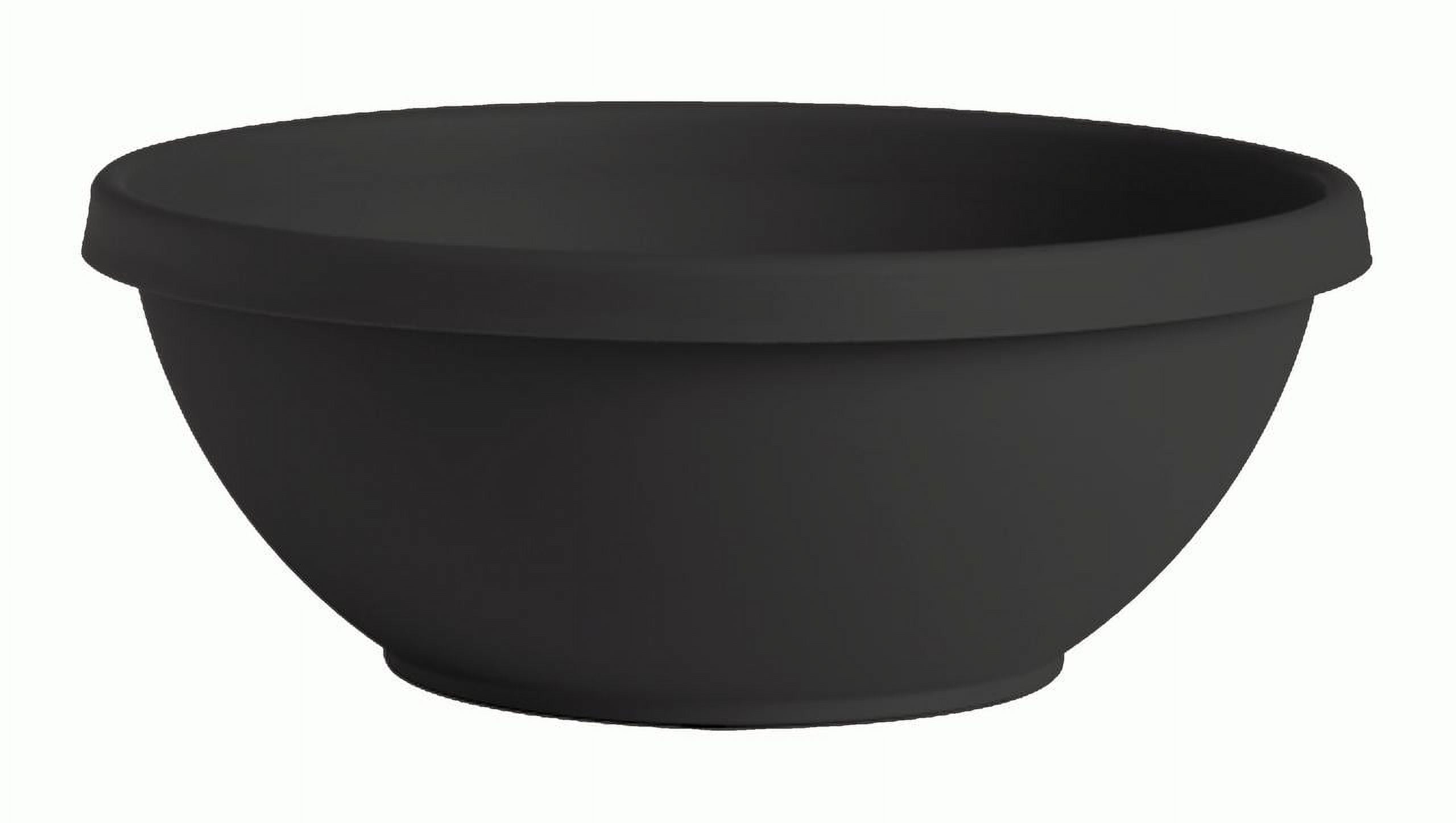 Bloem 14-in Terra Round Resin Planter Bowl - Black