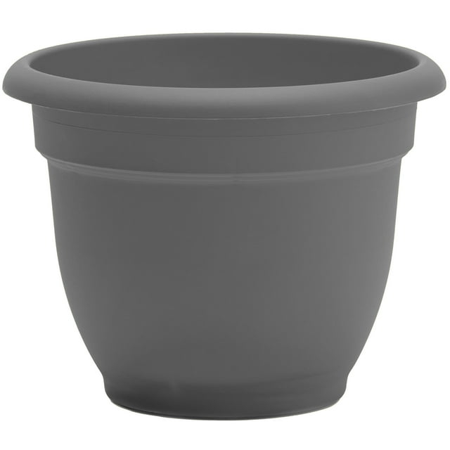 Bloem Ariana 12 in. D Polyresin Planter Charcoal