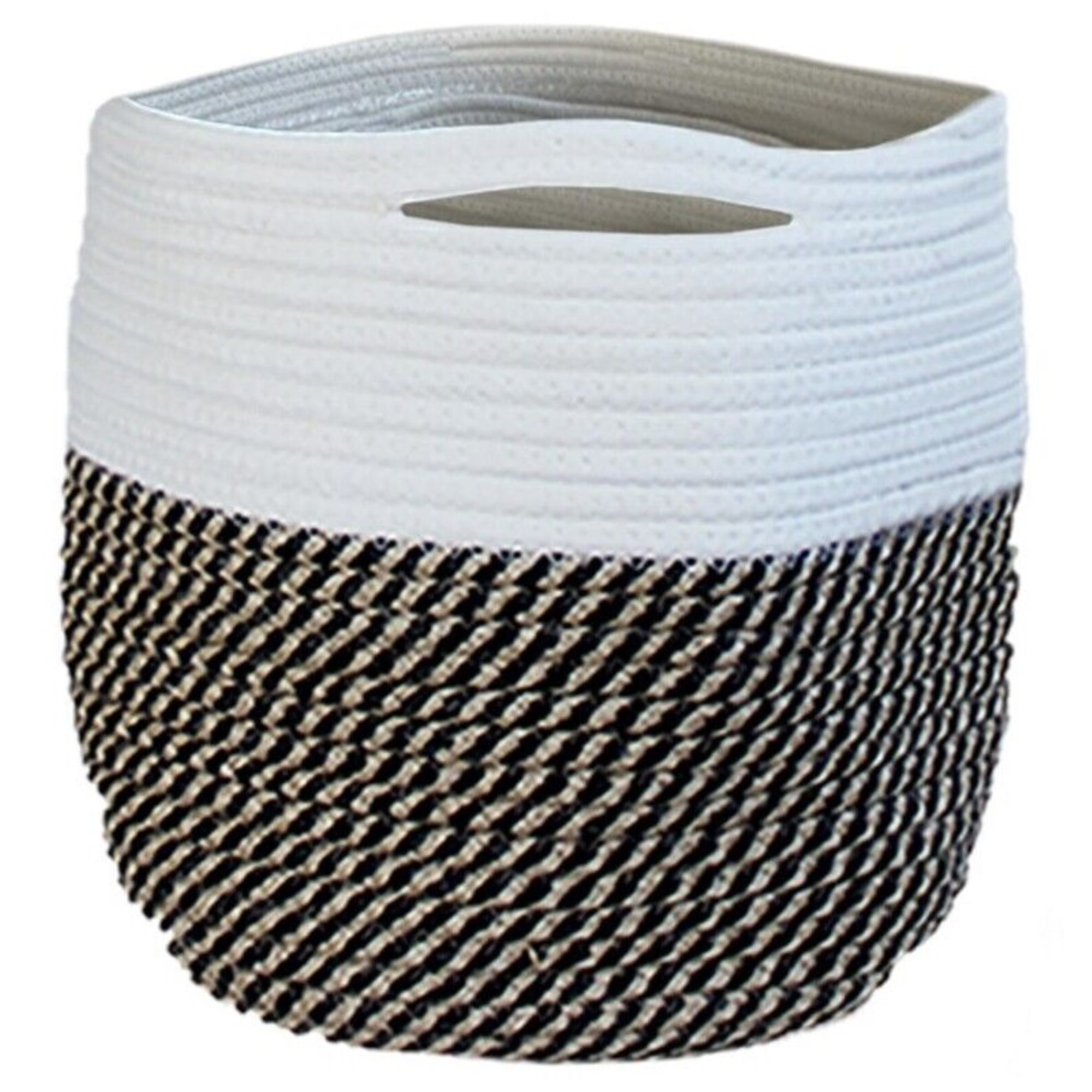 Bloem Bloembagz Fabric Cotton Planter Bag 10 x 10 Fabric Round Black & Tan