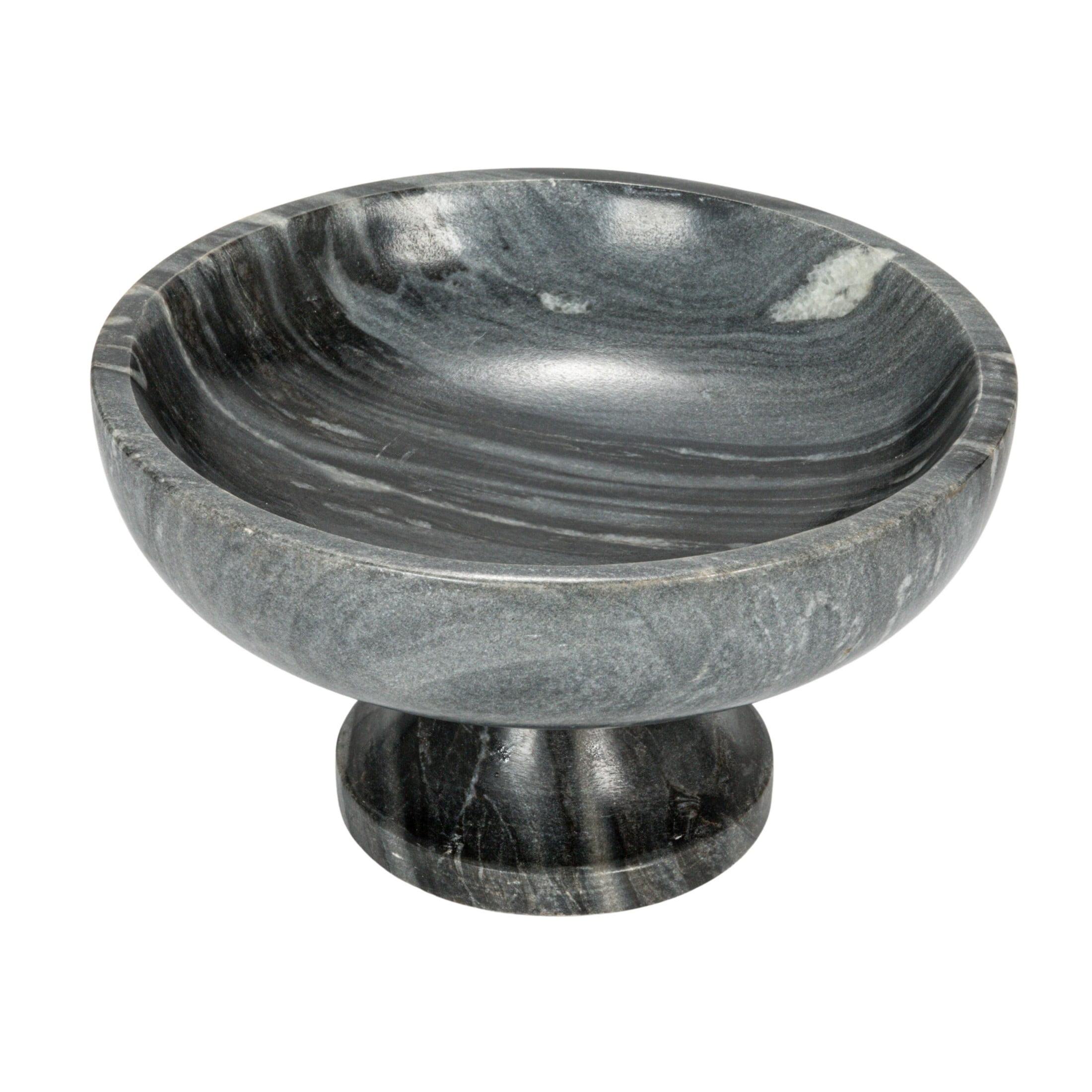Bloomingville Marble Footed Pedestal Bowl, Grey