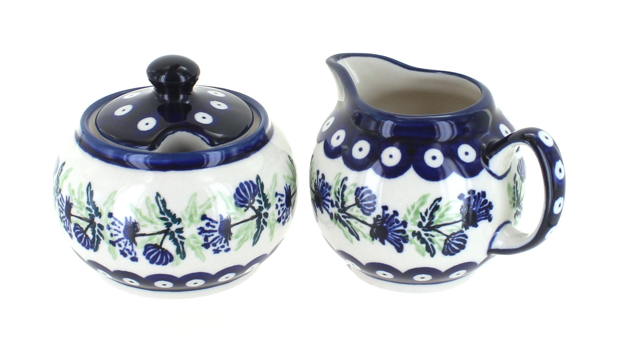 Blue Rose Polish Pottery Sweet Annie Cream & Sugar Set