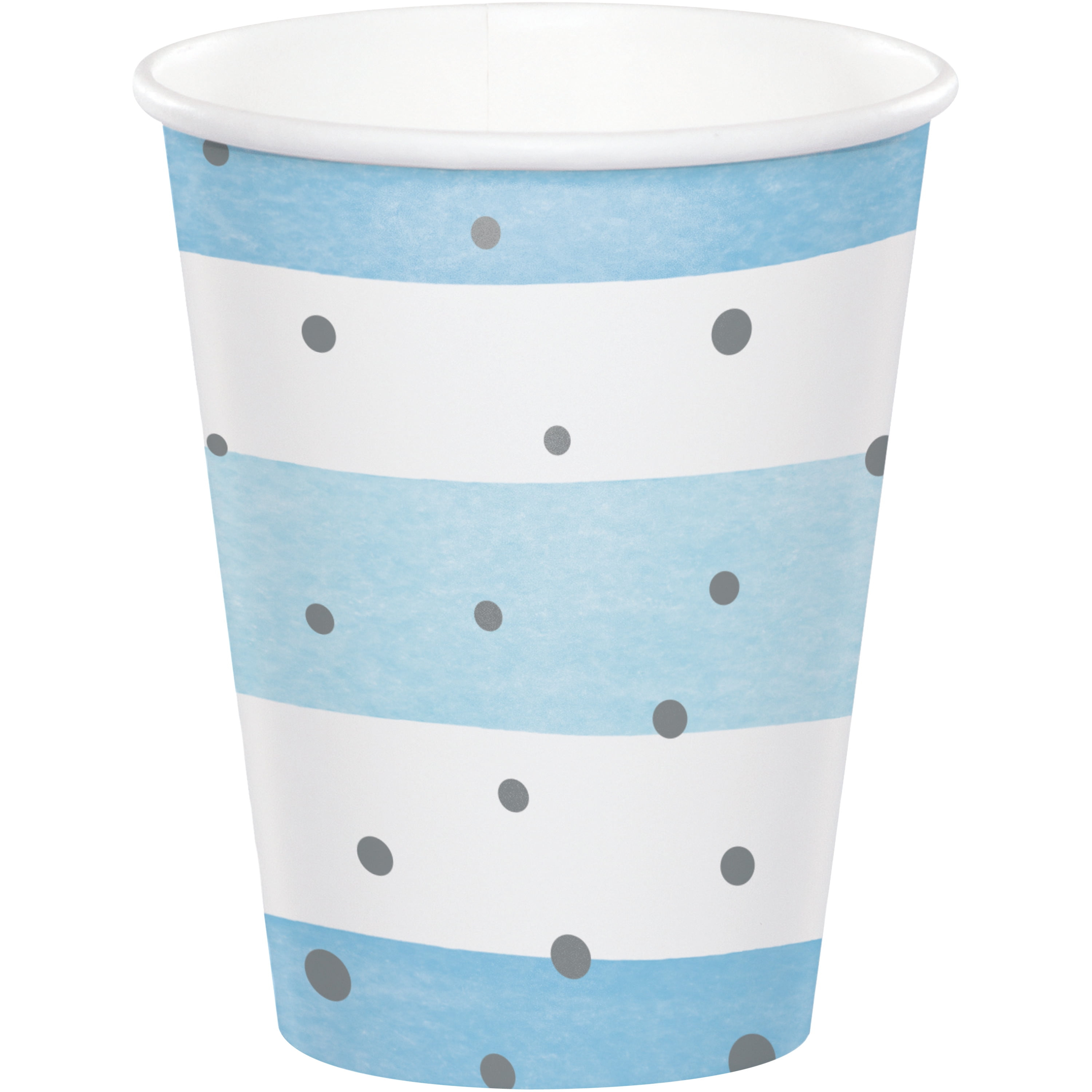 Blue and Silver Celebration Cups, 24 Count for 24 Guests