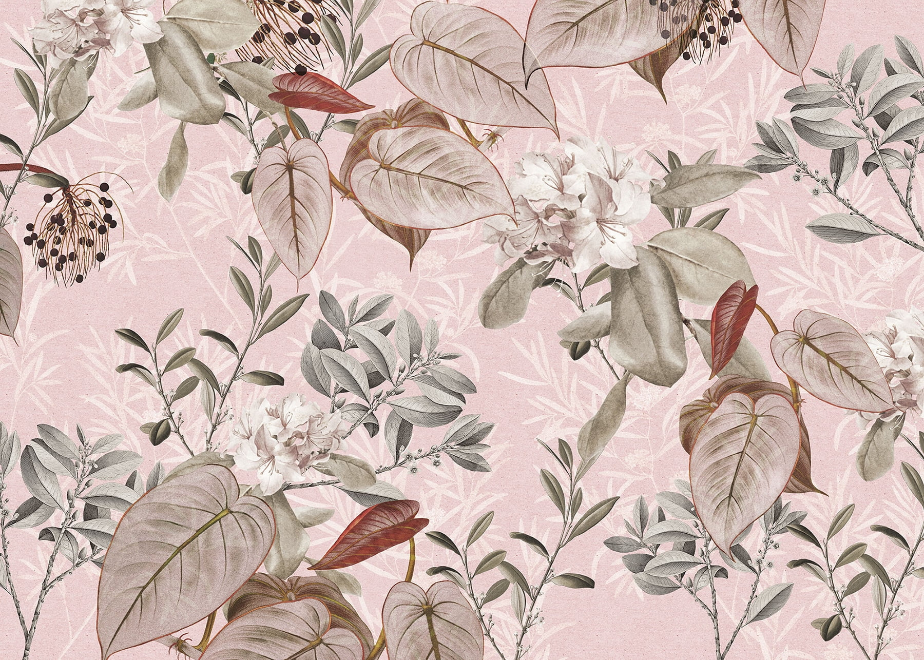 Blush Branches Wall Mural