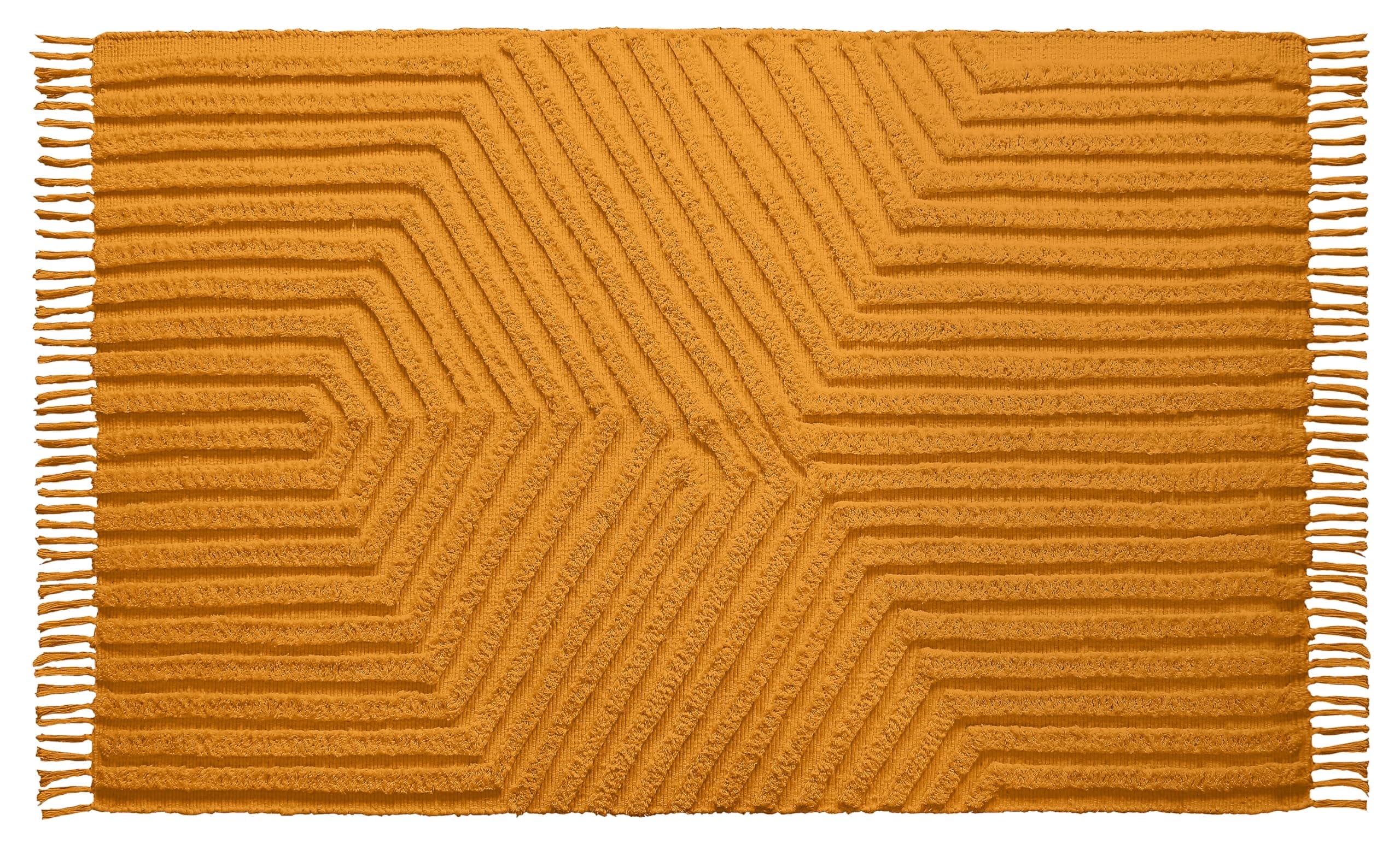 Boho Rugs for Living Room 4x6, Farmhouse Cotton Area Rug for Bedroom, Washable Tufted Indoor Floor Carpet for Kitchen Dorm Office Dining Room Office H