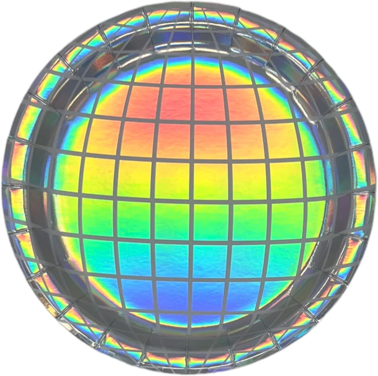 Bolaras Silver Disco Ball Paper Plates, 25-Pack, 9 inch, Sturdy