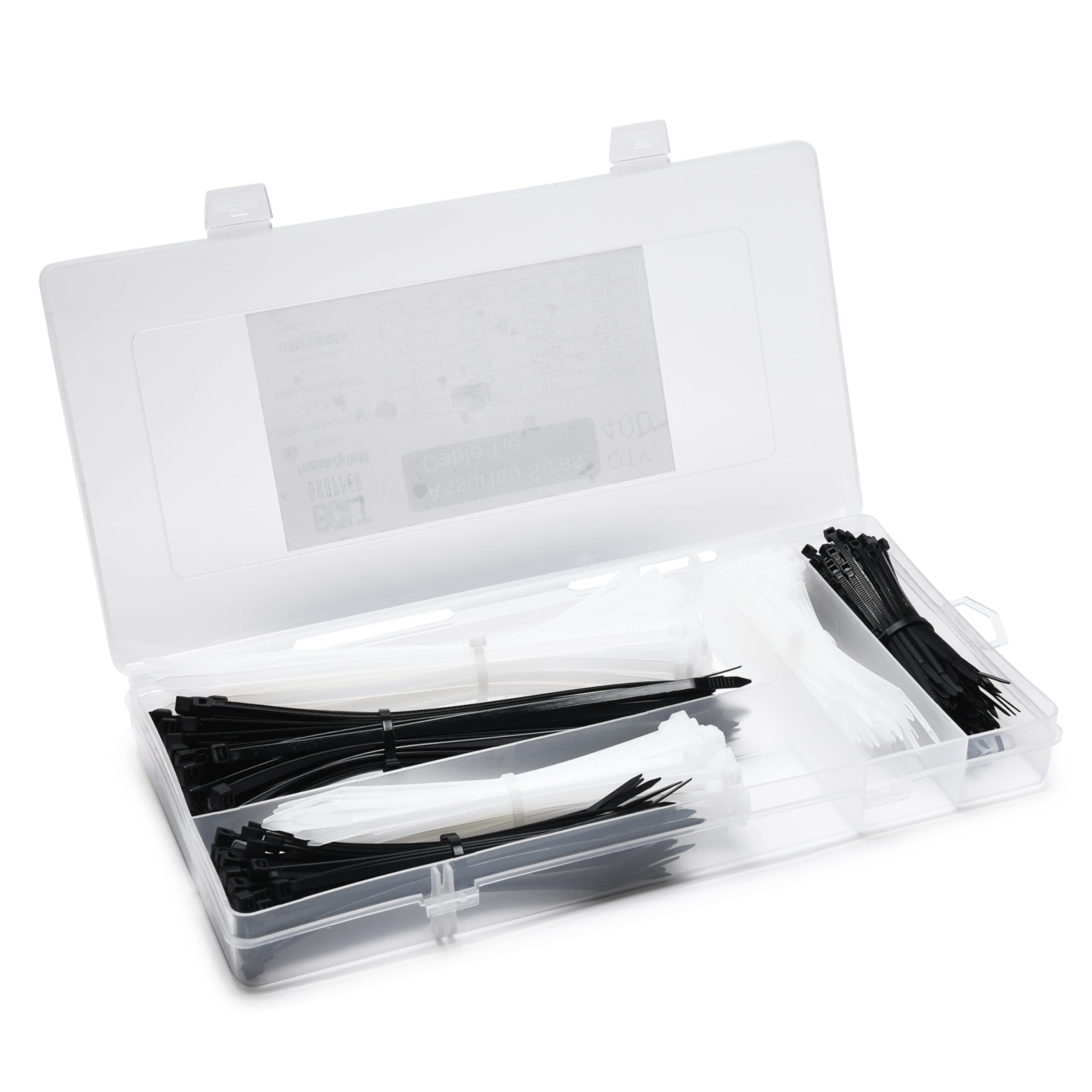 Bolt Dropper Zip Tie Kit 4" 6" 8" Black White 18lb To 50lb Tensile Strength 400 Pack
