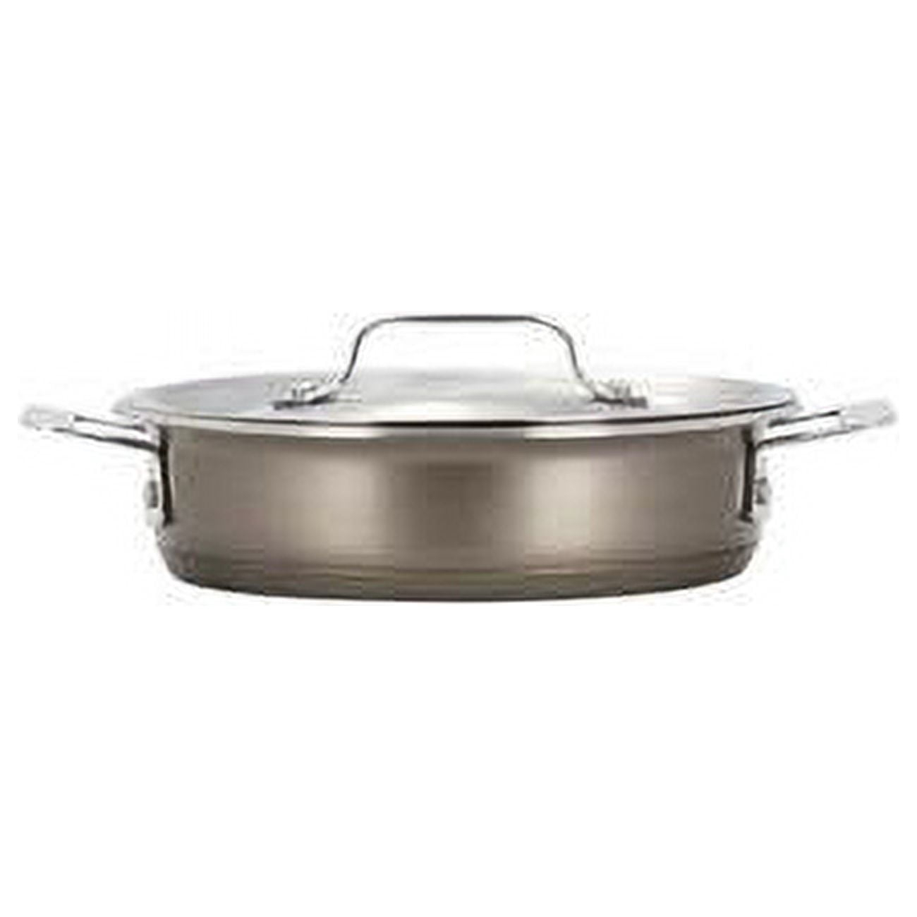 Bon Chef 60022TAUPE 1 qt 24 oz Hotstone Taupe Cucina Round Casserole with Lid - Induction Bottom