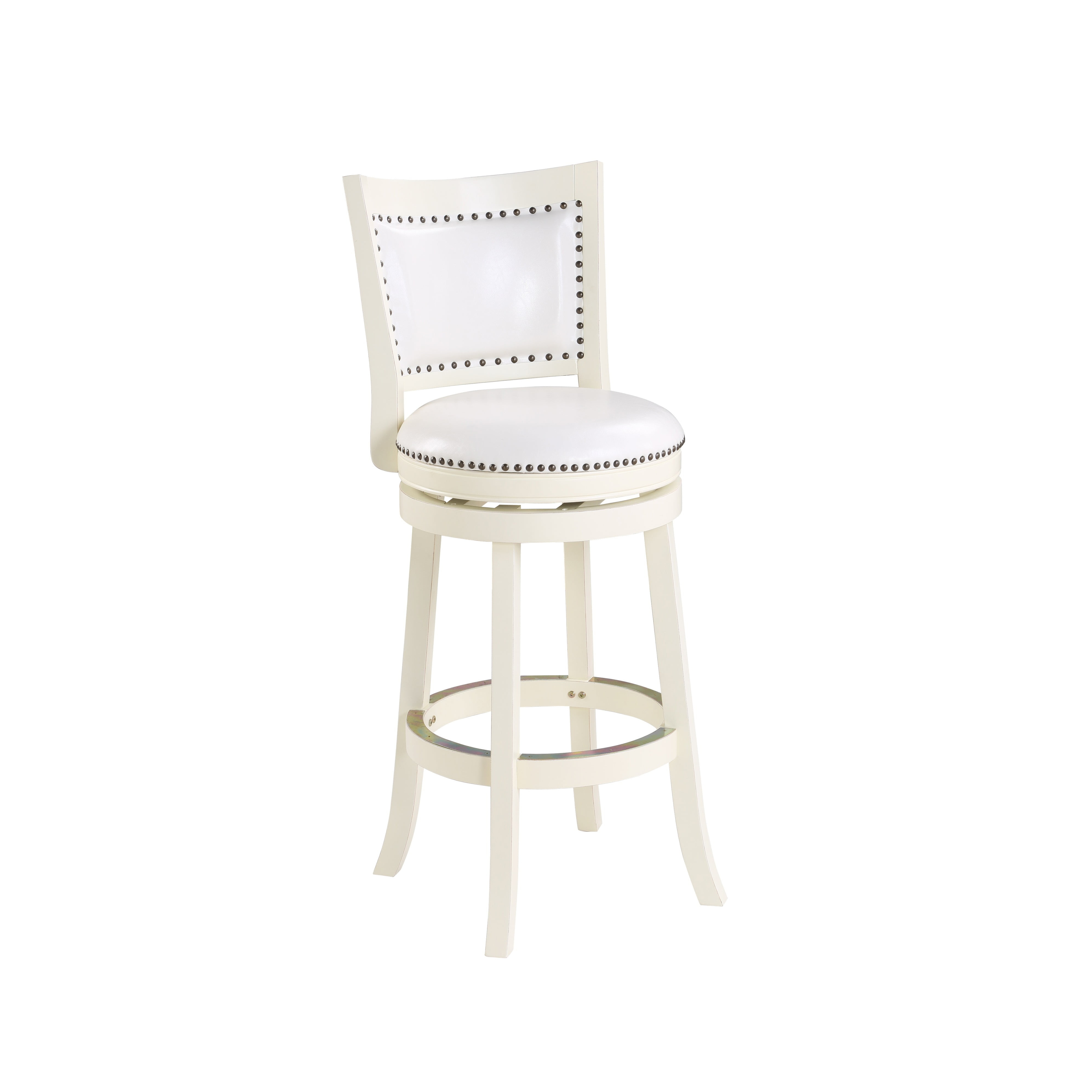 Boraam Bristol 29in. High Back Swivel Wood Kitchen Bar Stool - Buttermilk
