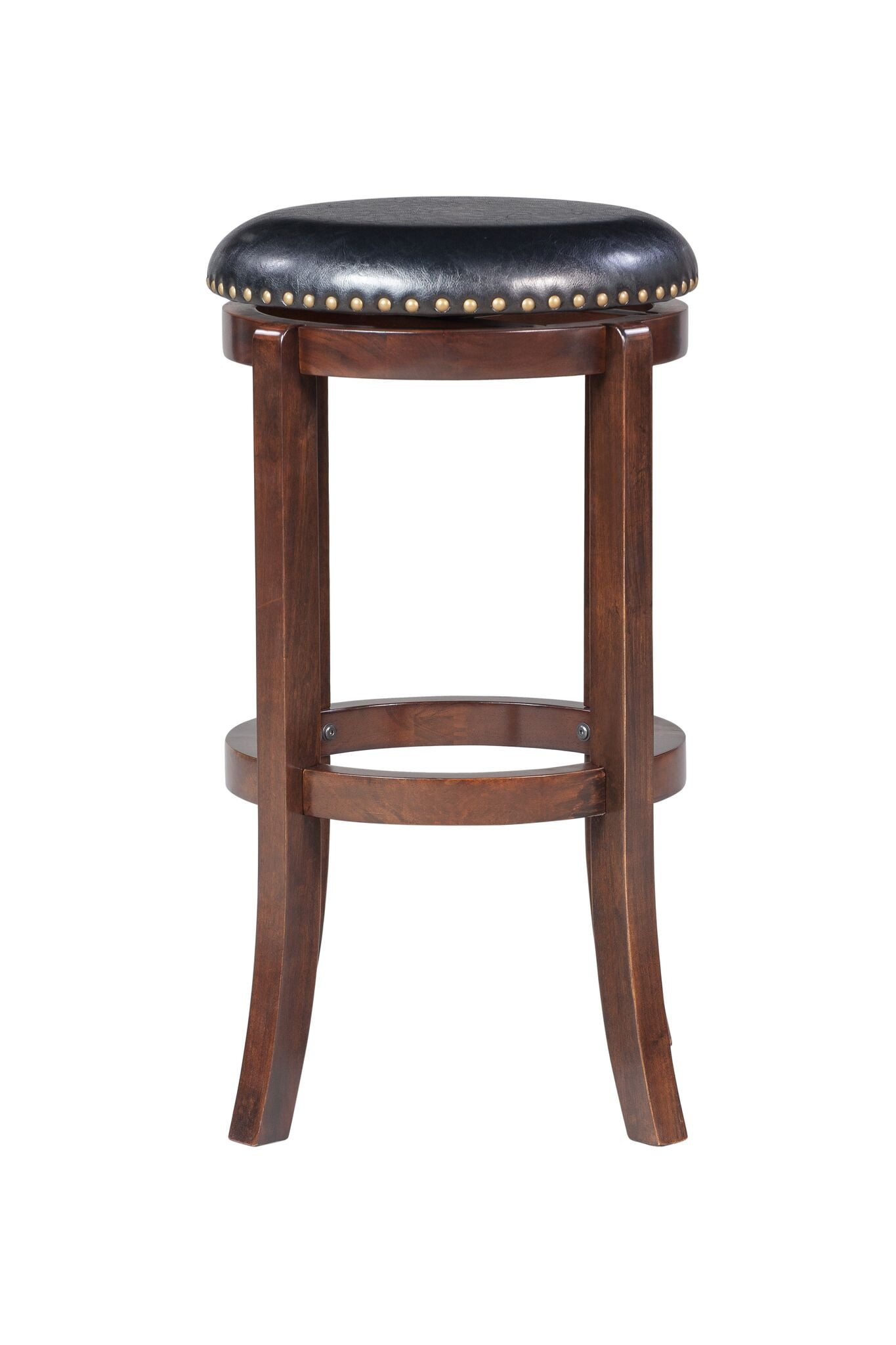 Boraam Cordova Bar Height Backless Swivel Wood Bar Stool, Cappuccino Finish