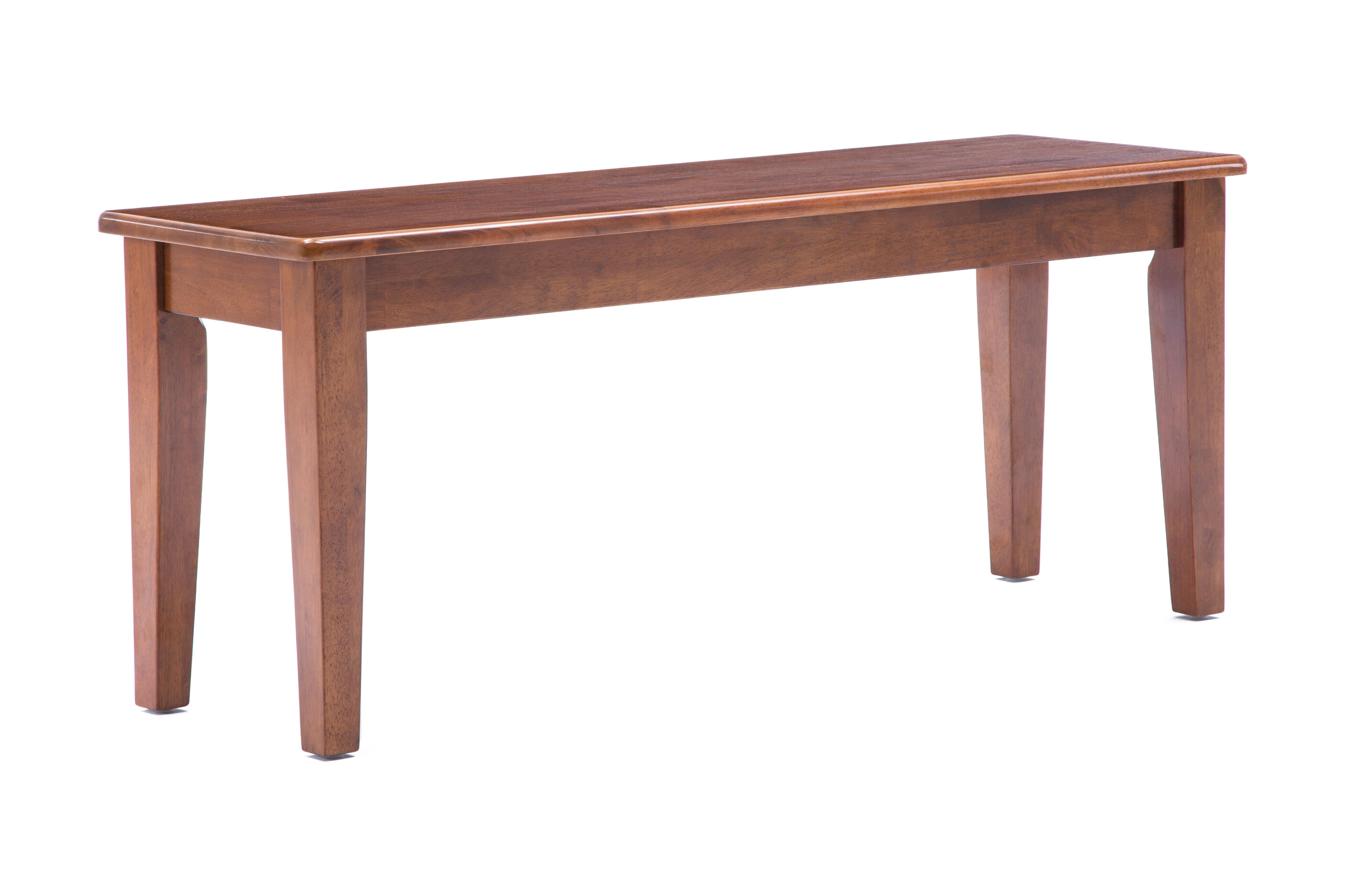 Boraam Shaker 18in Dining Height Backless Wood Dining Bench, Walnut Finish