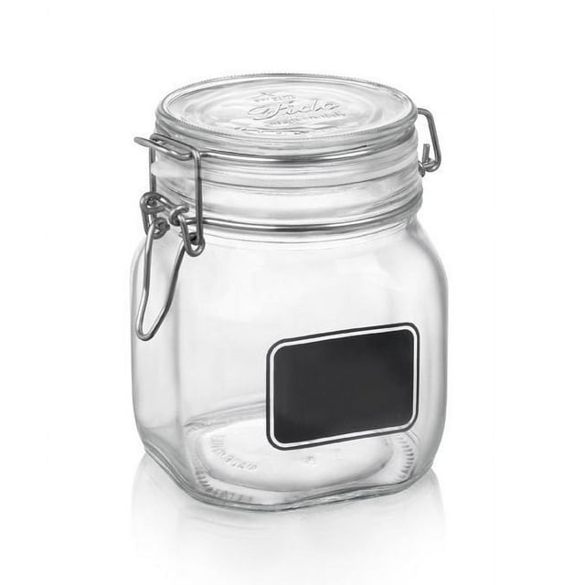 Bormioli Rocco 0.75L Swing Top Storage Jar w/Chalkboard Label