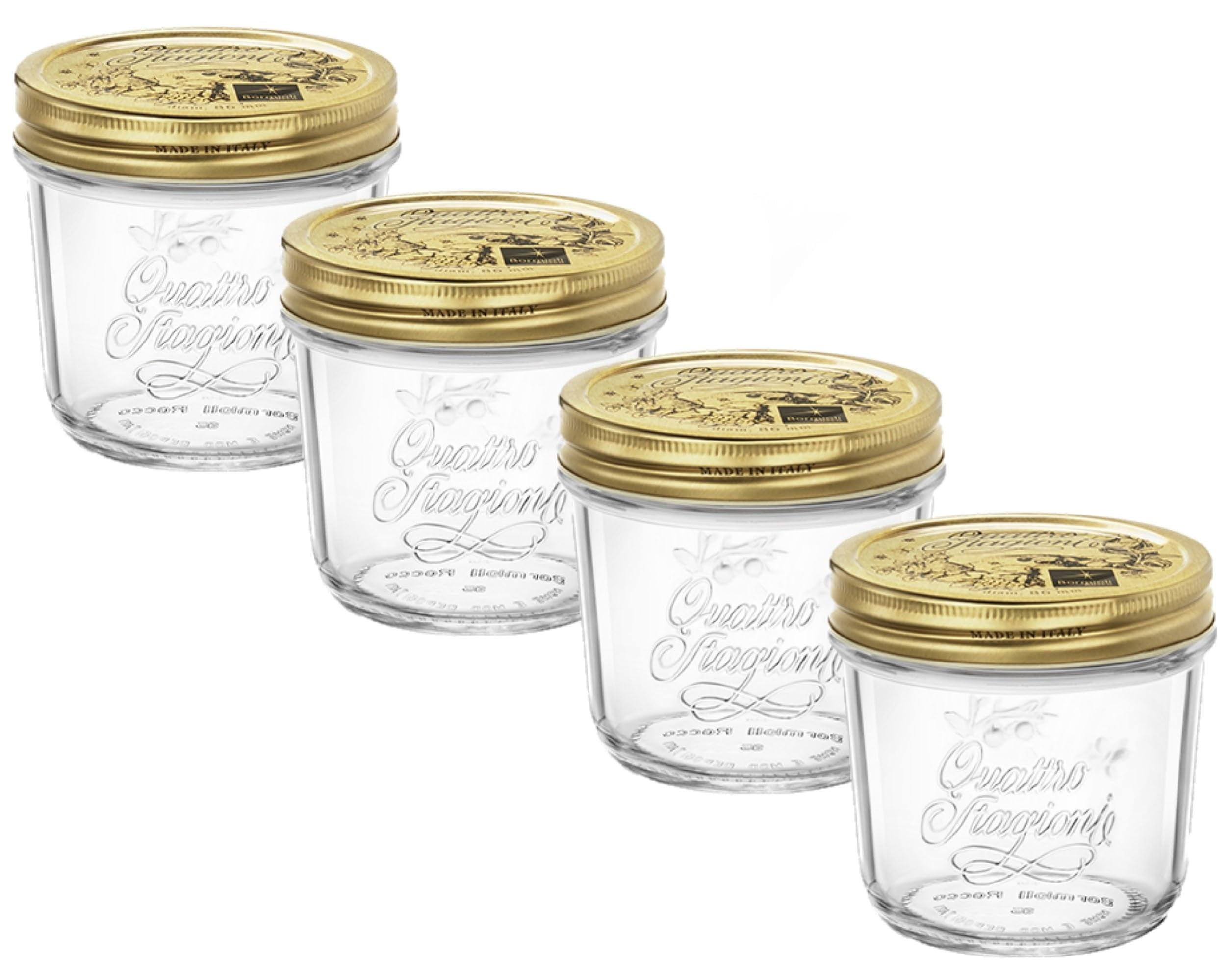 Bormioli Rocco Quattro Stagioni Jar Wide Mouth .20L // 6.75 oz - 4pc set