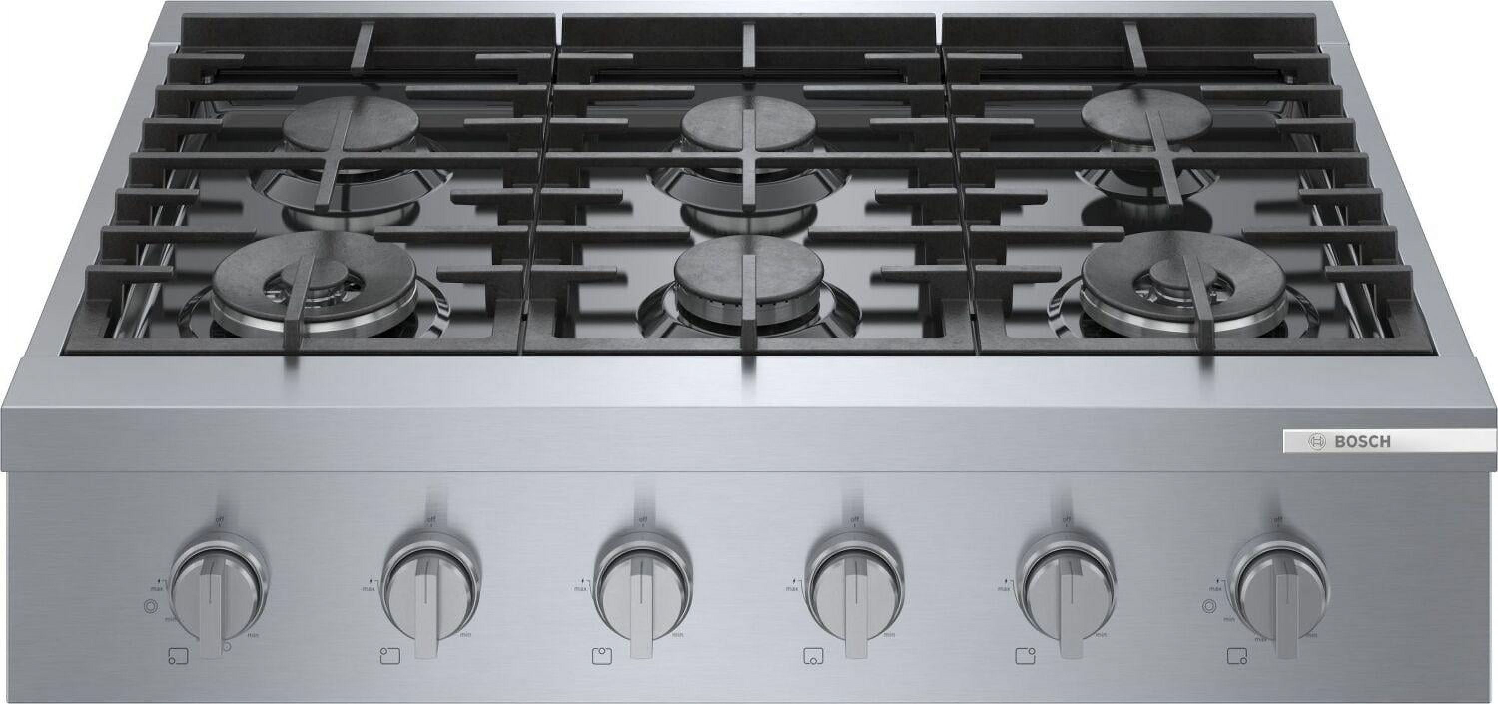 Bosch Rgm86uc 36" Wide 6 Burner Gas Rangetop - Stainless Steel