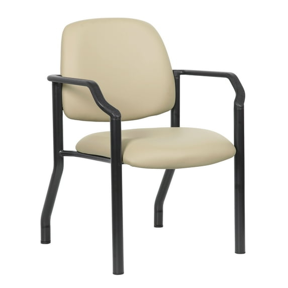 Boss Office Products Big and Tall Antimicrobial Guest Armchair, 300 lb. weight capacity, Beige