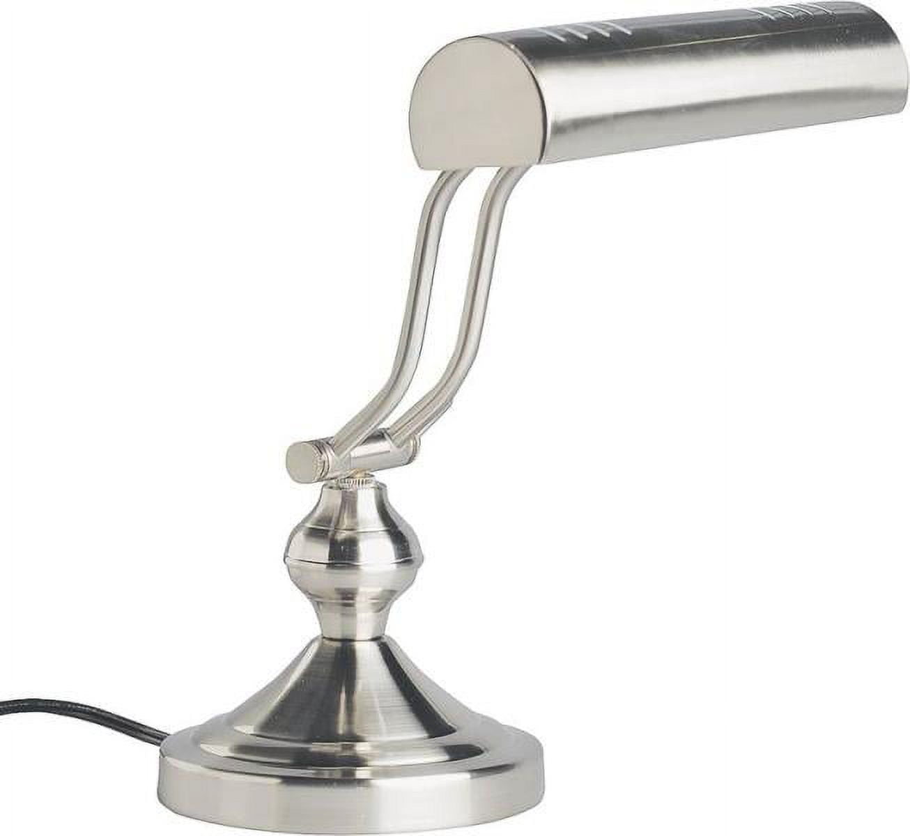 Adjustable Satin Nickel Metal Desk Lamp with 12" Height