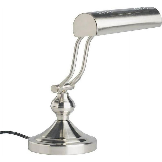 Adjustable Satin Nickel Metal Desk Lamp with 12" Height