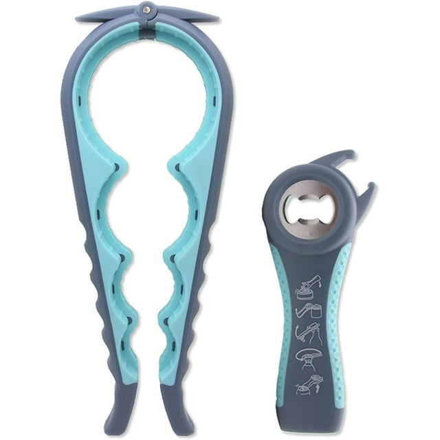 Bottle Opener for Arthritic Hand,Jar Opener for Old People, Children, Women, Those with Weak Hands,Multifunctional Kitchen Gadgets (02-Blue)