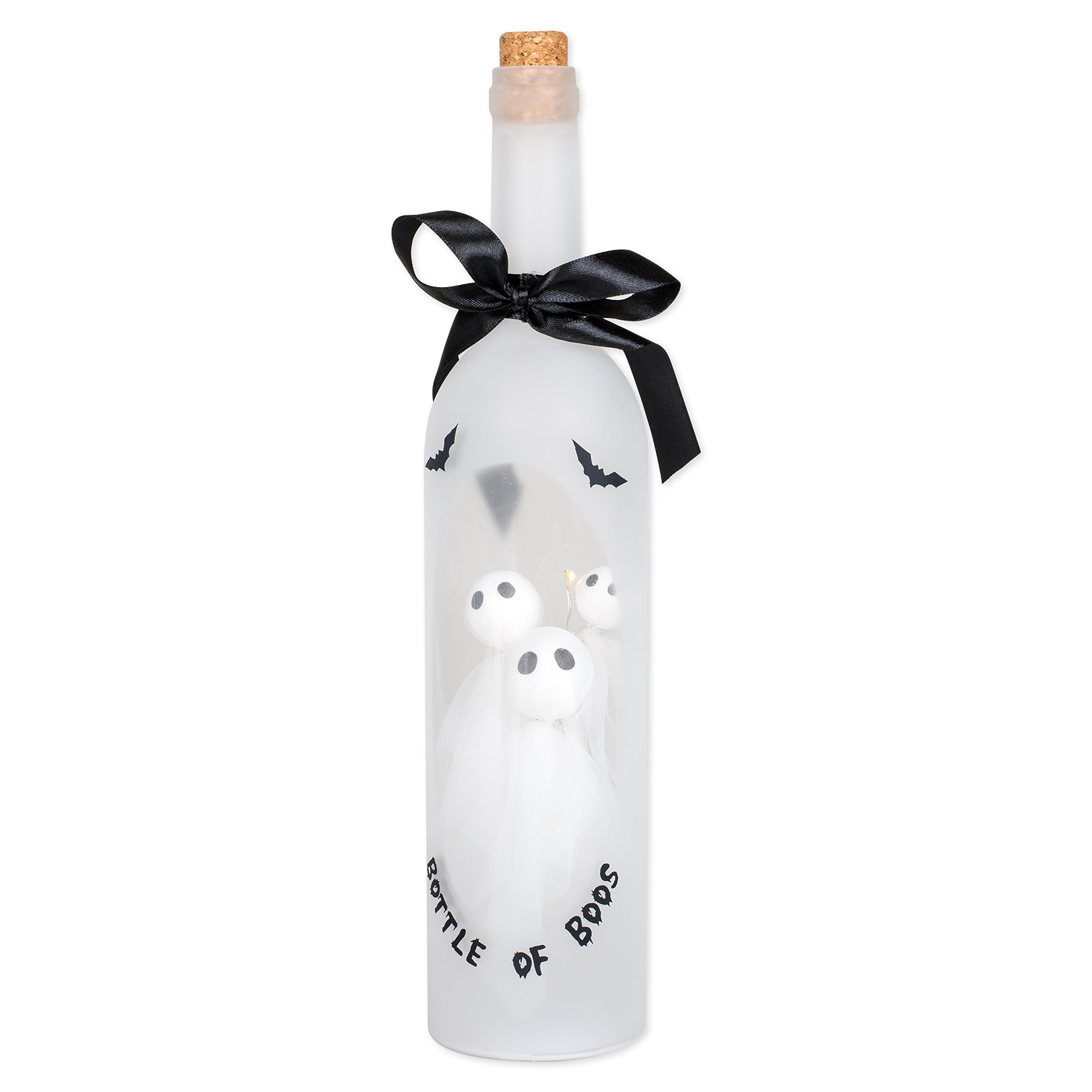 Bottle of Boos Ghosts Light Up LED 13 Inch Wine Bottle Halloween Tabletop Figurine