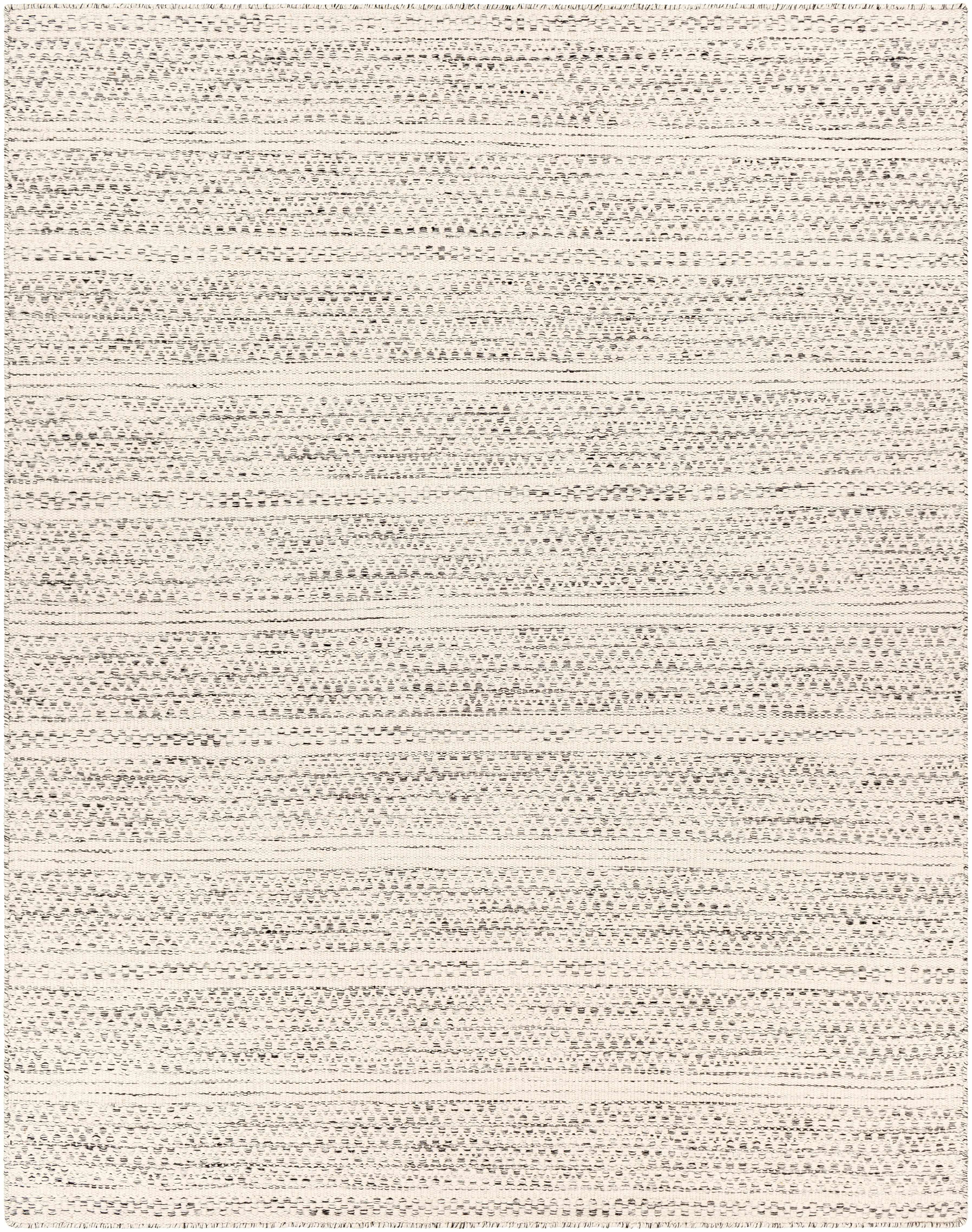 BoutiqueRugs Williford Boho Hand Woven Wool Natural Fiber Area Rug - Farmhouse Neutral Color Carpet for Living Room, Bedroom - Cream, Black - 8'10" x 12' (9x12)