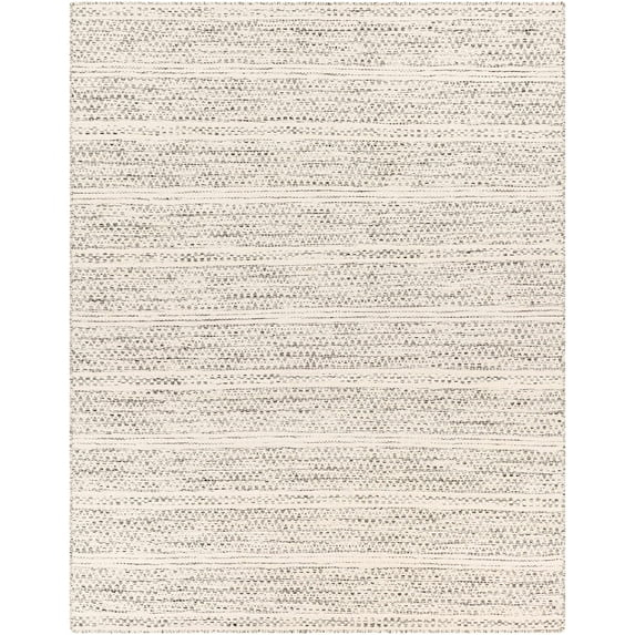 BoutiqueRugs Williford Boho Hand Woven Wool Natural Fiber Area Rug - Farmhouse Neutral Color Carpet for Living Room, Bedroom - Cream, Black - 8'10" x 12' (9x12)