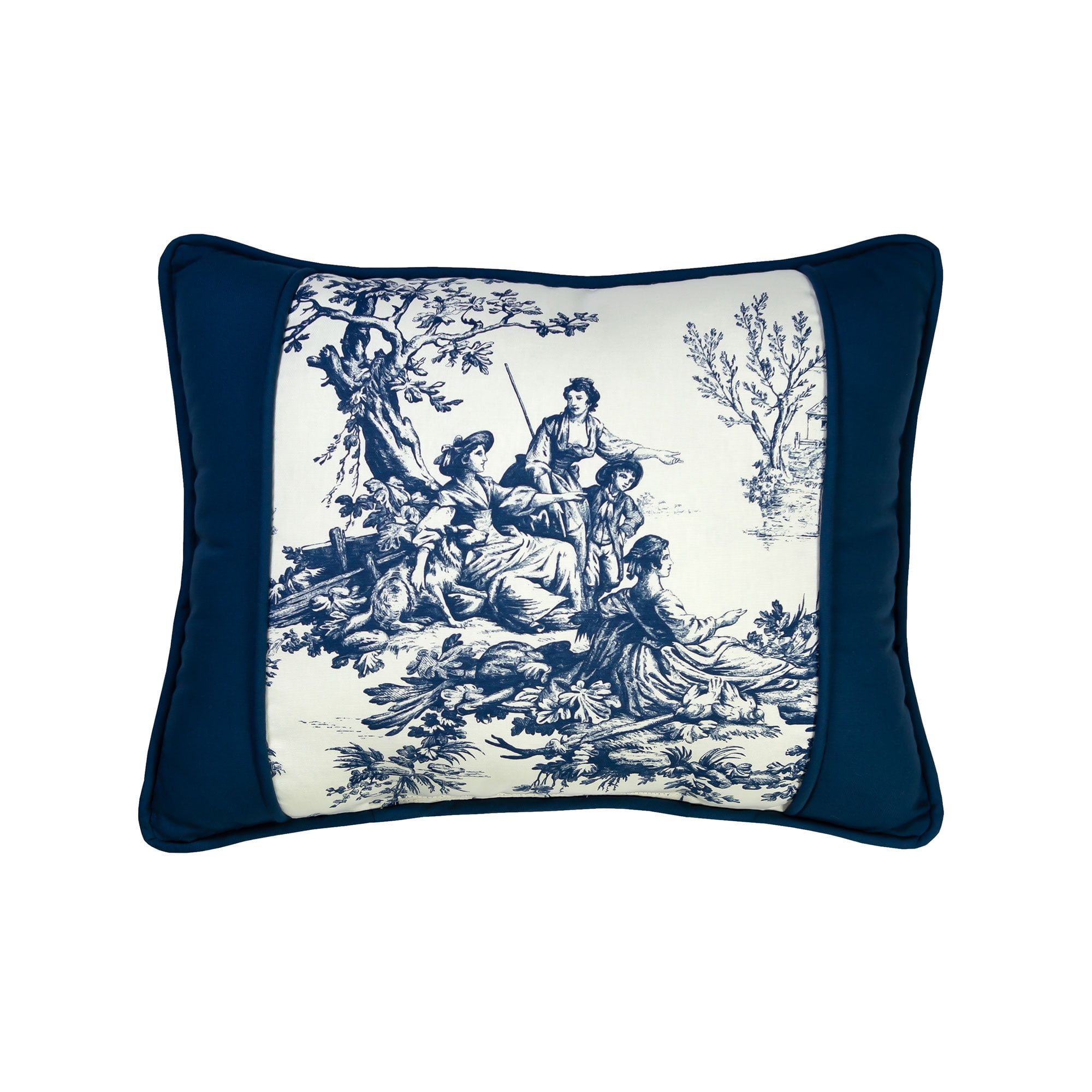 Toile Reversible Throw Pillow