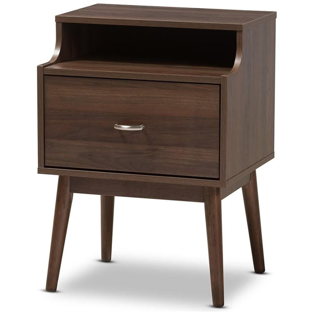 Bowery Hill 1 Drawer Nightstand in Walnut Brown