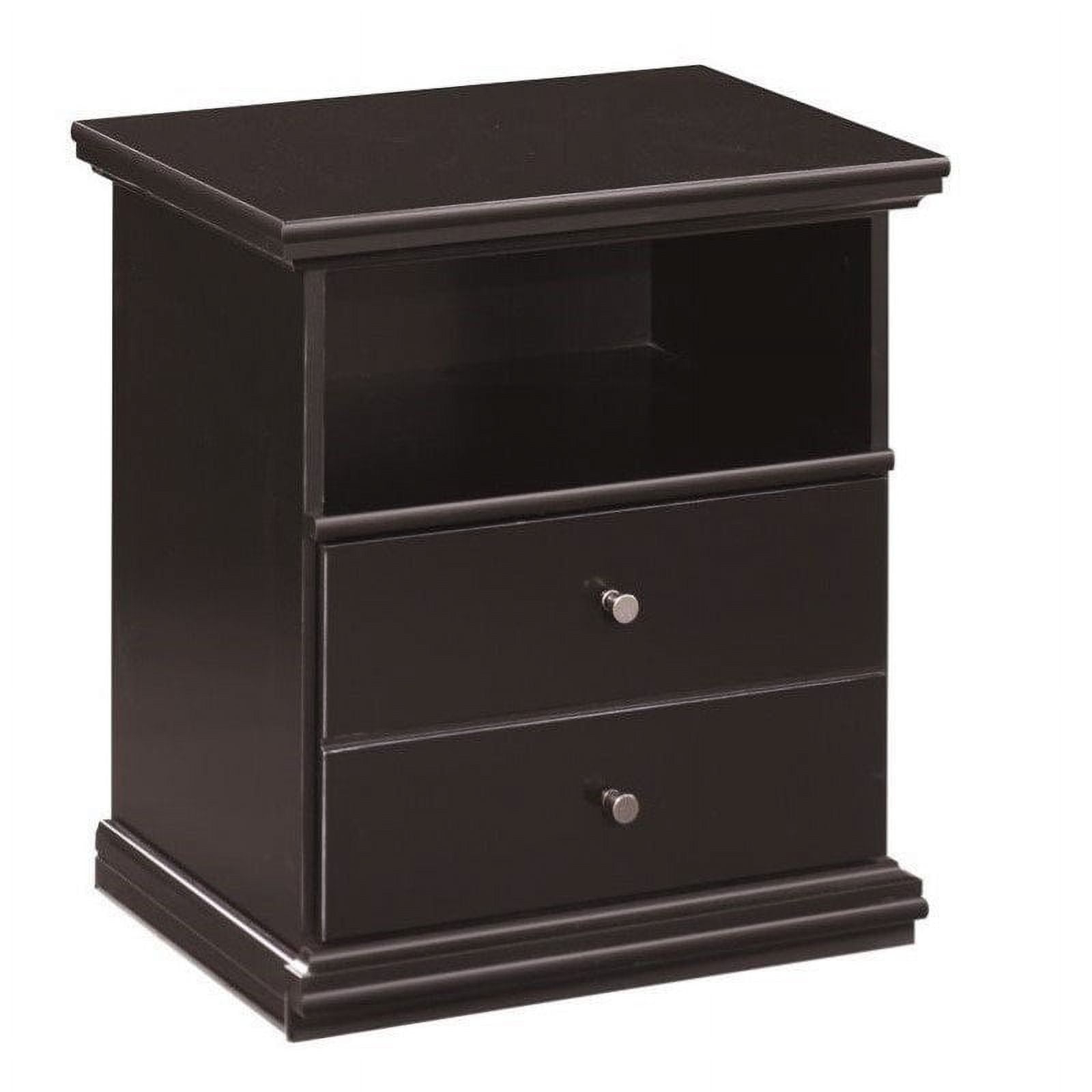 Bowery Hill 1 Drawer Wood Nightstand in Black
