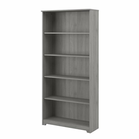 Bowery Hill Librería Alta de 5 Estantes en Gris Moderno - Madera de Ingeniería