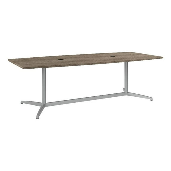 Bowery Hill 96W x 42D Boat Shaped Conference Table in Modern Hickory