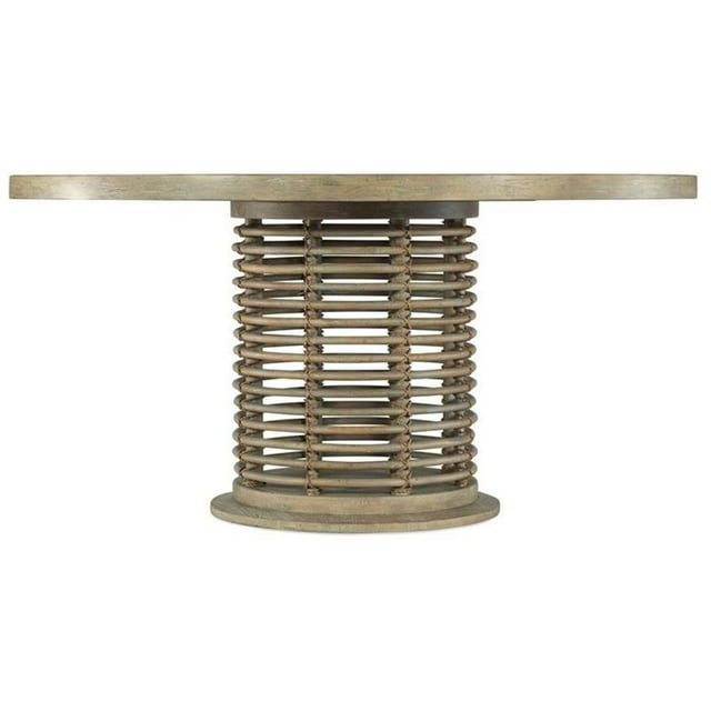 Bowery Hill Contemporary Dining Room 60in Rattan Round Dining Table