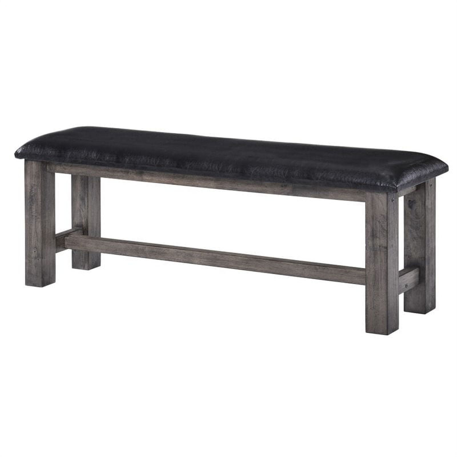 Picket House Furnishings Grayson Bench w. PU Padded SeatGrey Oak