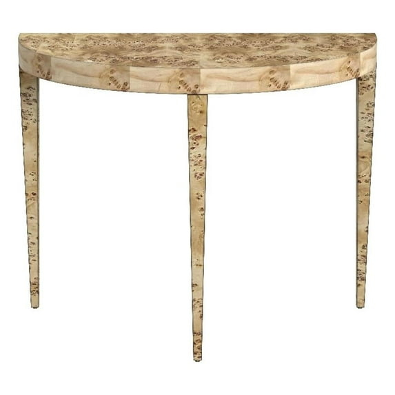 Bowery Hill Mid-Century Wooden Light Burl Console Table - Brown