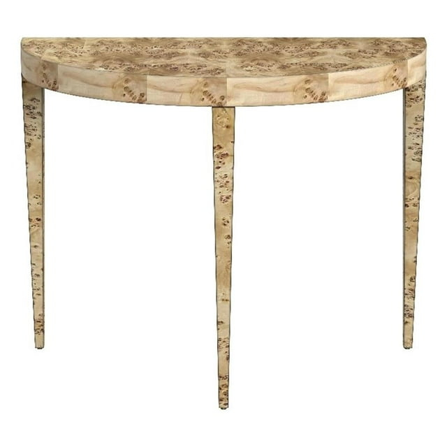 Bowery Hill Mid-Century Wooden Light Burl Console Table - Brown