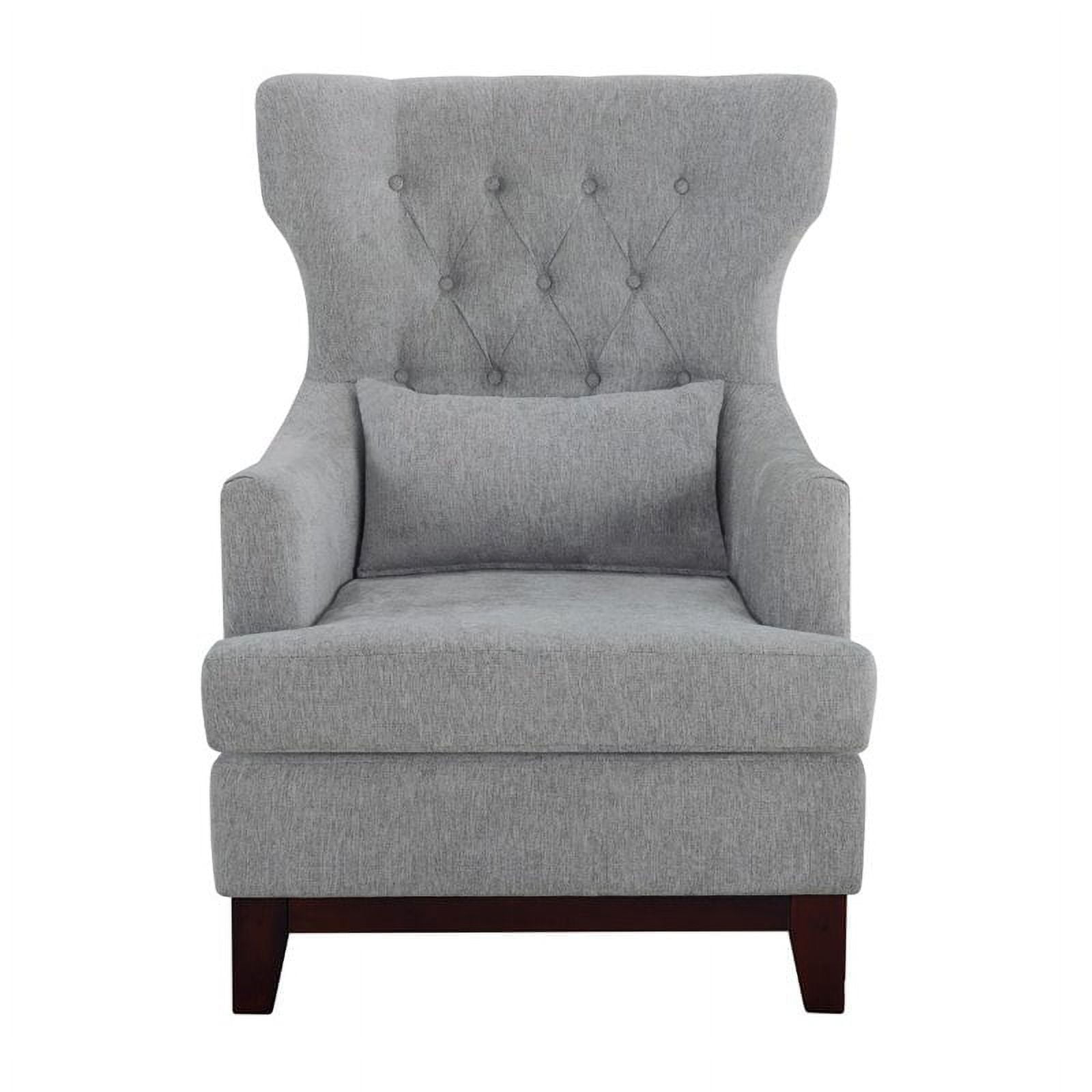 Bowery Hill Modern Upholstered Wingback Chair in Light Gray Finish
