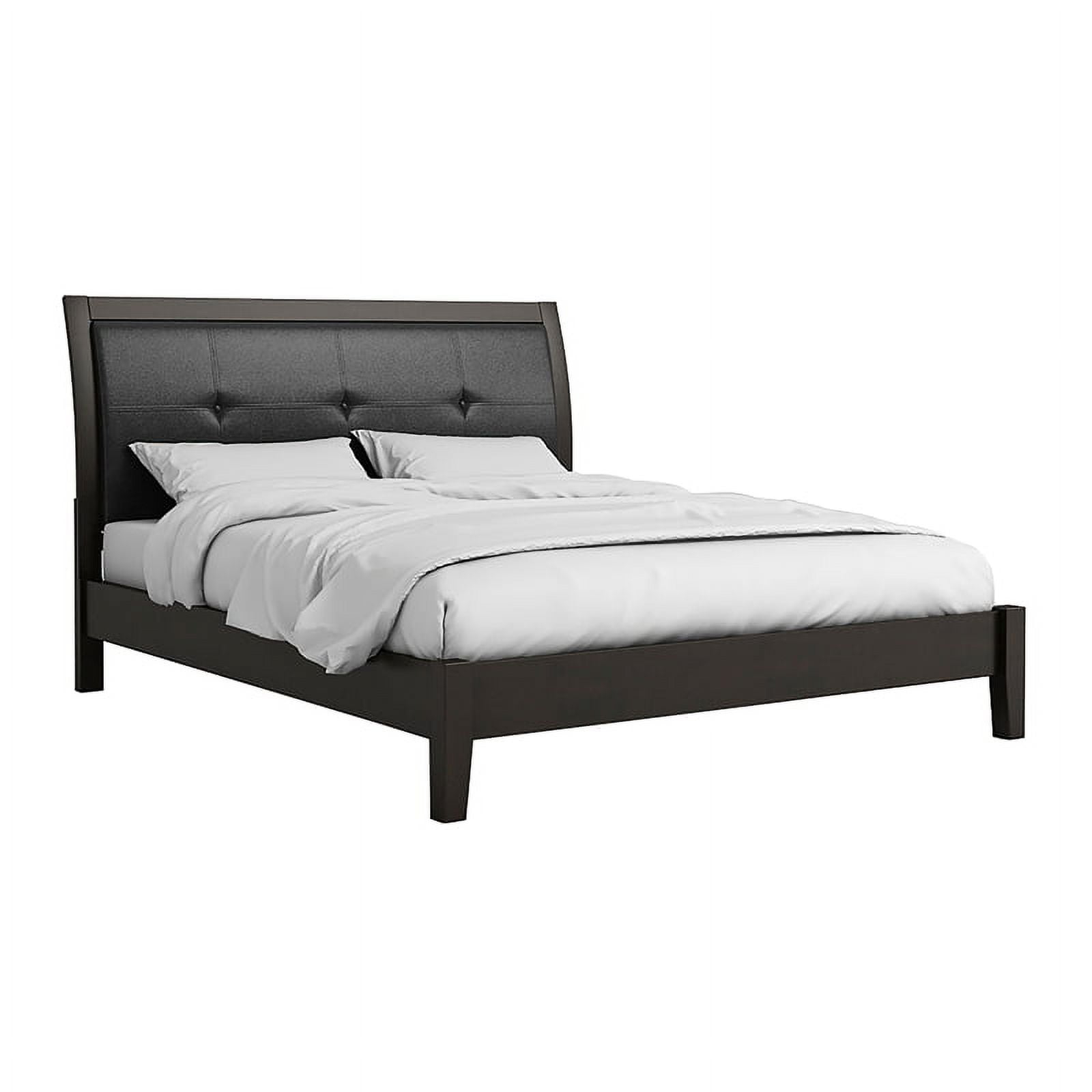 Bowery Hill Transitional Solid Wood King Platform Bed in Espresso
