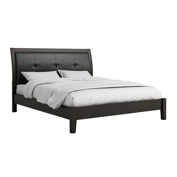 Bowery Hill Transitional Solid Wood King Platform Bed in Espresso