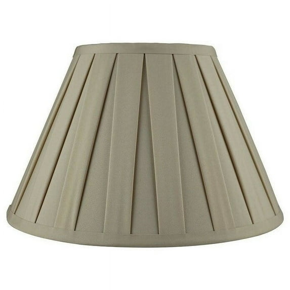 Boxpleat Empire Lamp Shade, 6" Top, 12" Bottom, 8" Slant Tan 13 to 18 Inches, 7 to 12 Inches