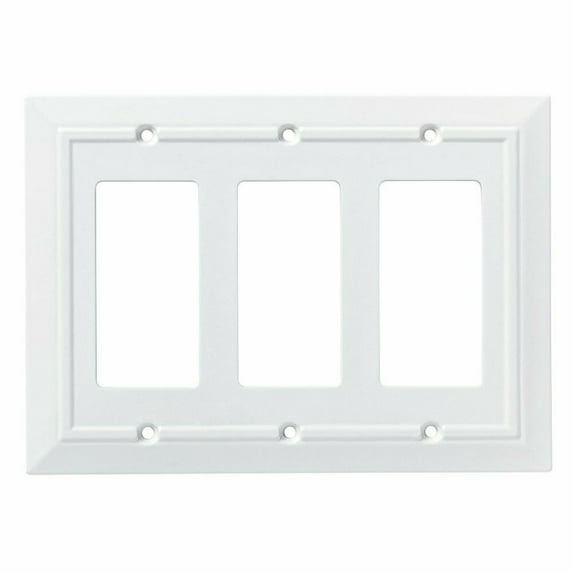 Brainerd W34923-PW Placa de Cubierta de Triple GFCI de Arquitecto Clásico Blanco Puro