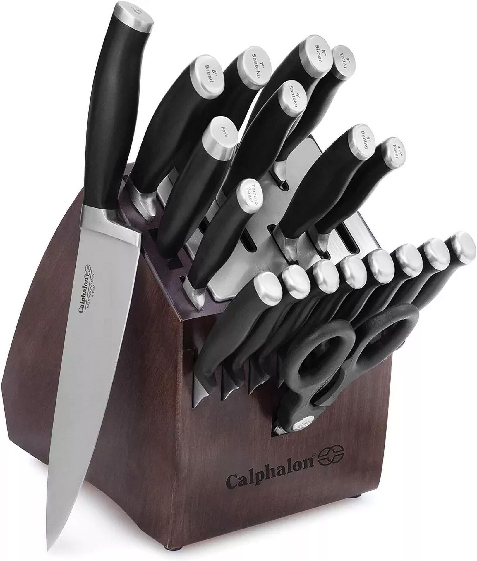 Calphalon Contemporary Self-Sharpening 20-Piece Knife Block Set with SharpIN Technology, Black