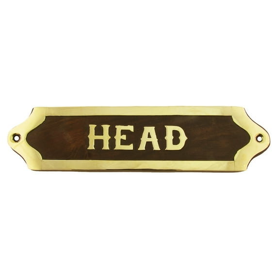 Brass Ships Head Door Sign Maritime Ship's Plaque Nautical Ship Home Wall Decor