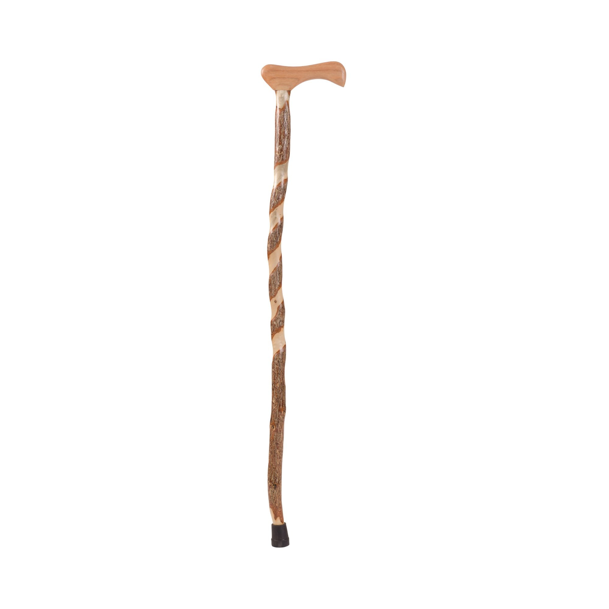 Brazos Twisted Sassafras Wood T-Handle Cane 37 Inch Height