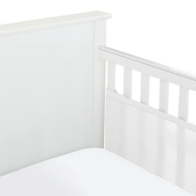 BreathableBaby Breathable Mesh Liner for Full-Size Cribs, Classic 3mm Mesh, White (Size 2FS Covers 2 Sides)