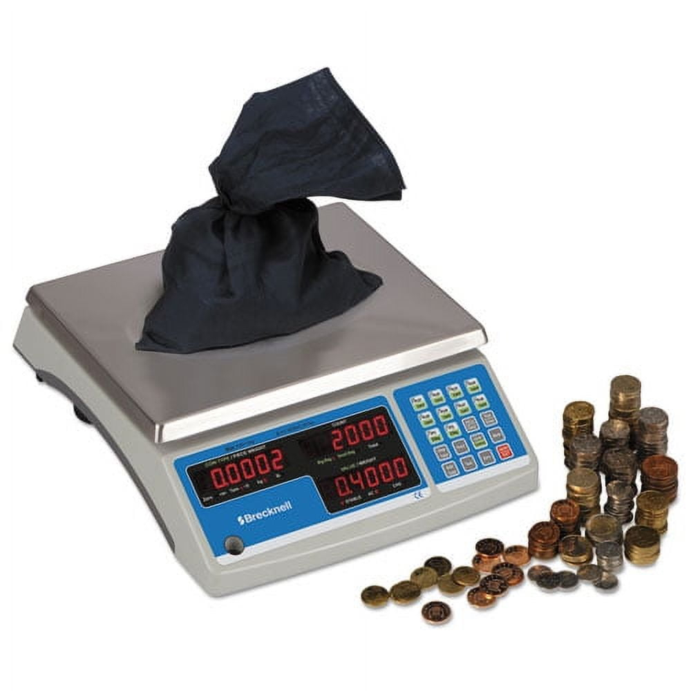 Brecknell Electronic 60 lb Coin and Parts Counting Scale, 11 1/2 x 8 3/4, Gray -SBWB140